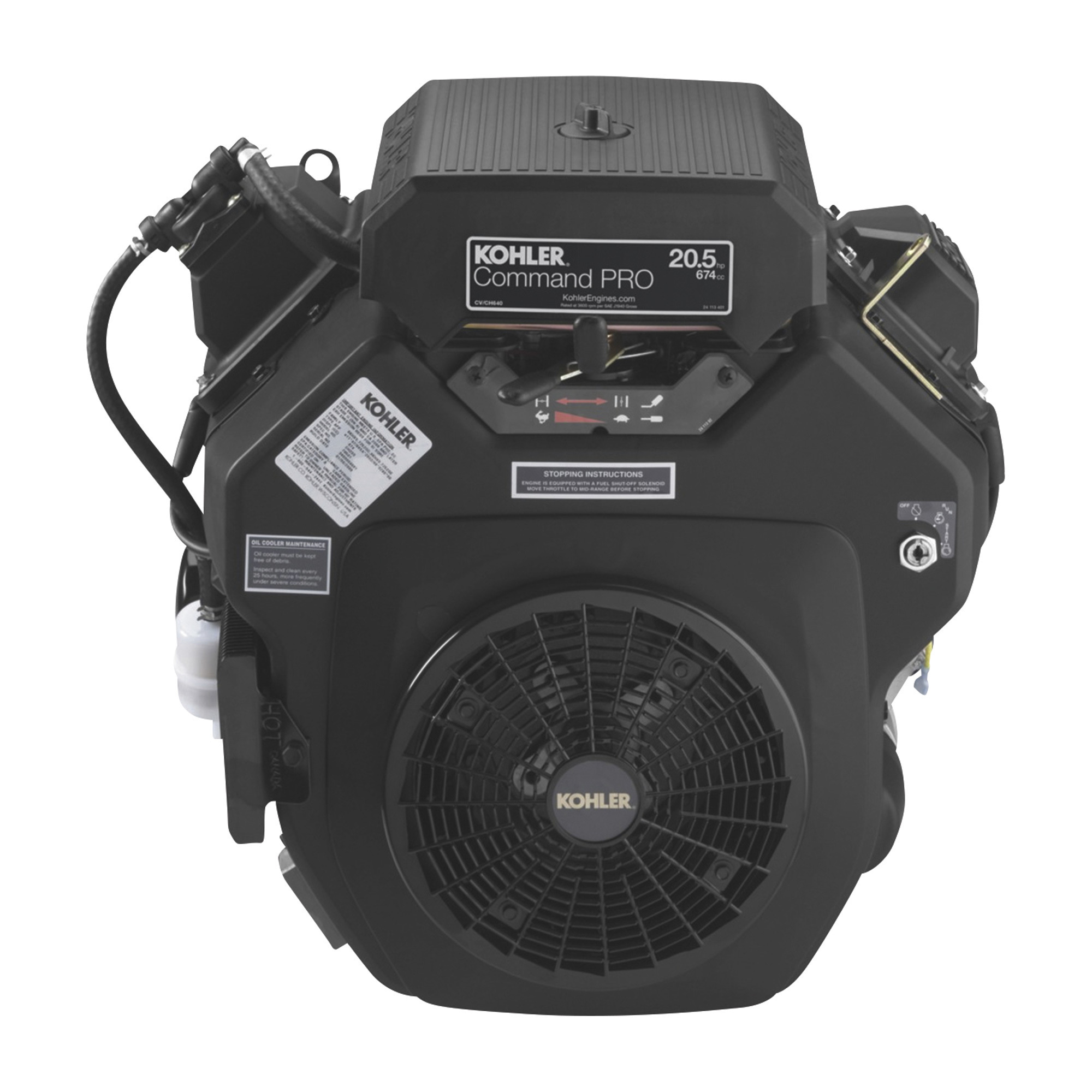 Kohler Command PRO V-Twin Cylinder OHV Horizontal Engine - 20.5 HP, 674cc, 1.437in. x 4.41in. Shaft, Model# PA-CH640-3165